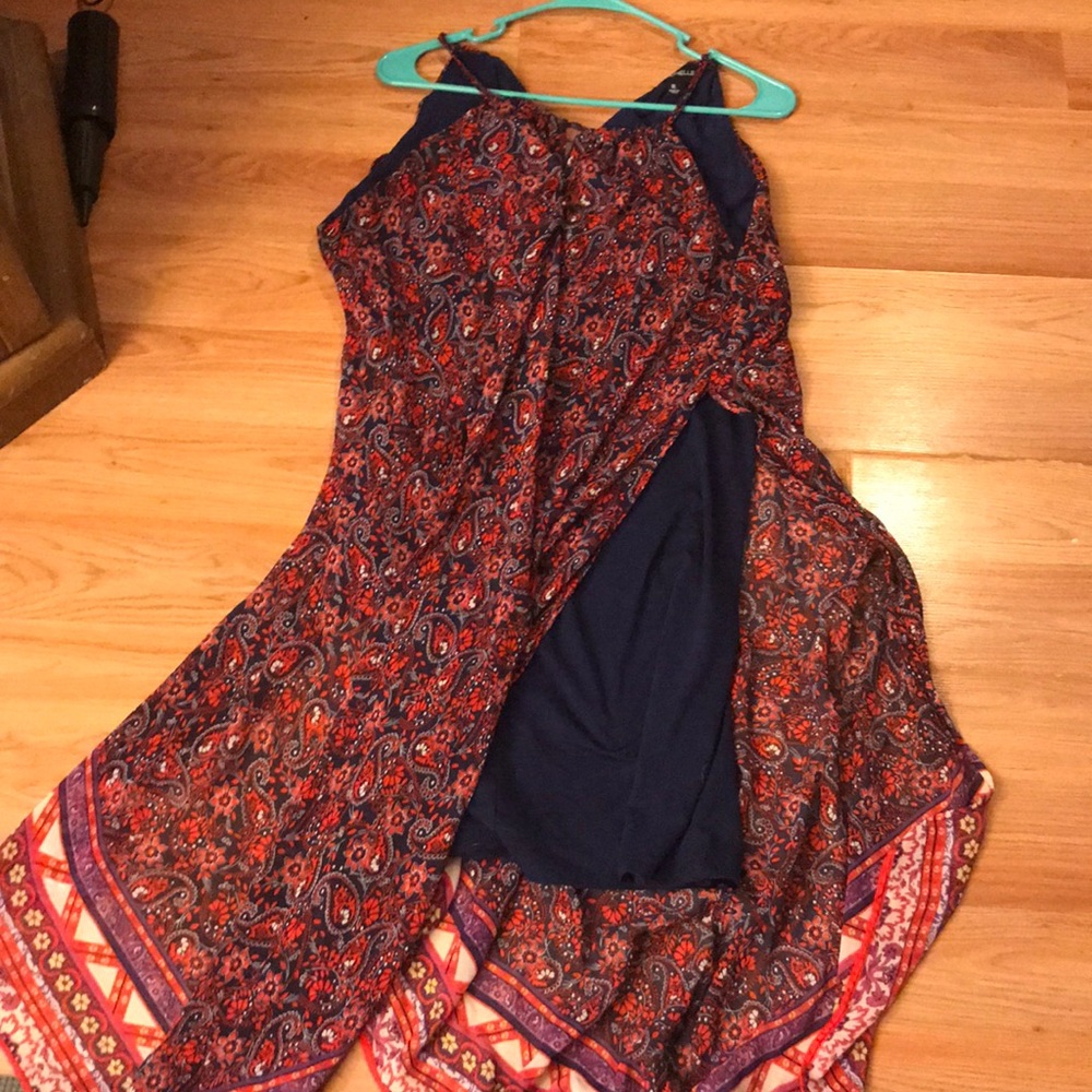 Handkerchief Dress with Blue Slip